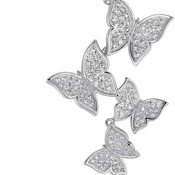 925 Sterling Silver Butterfly Chain - Picture 6 of 7